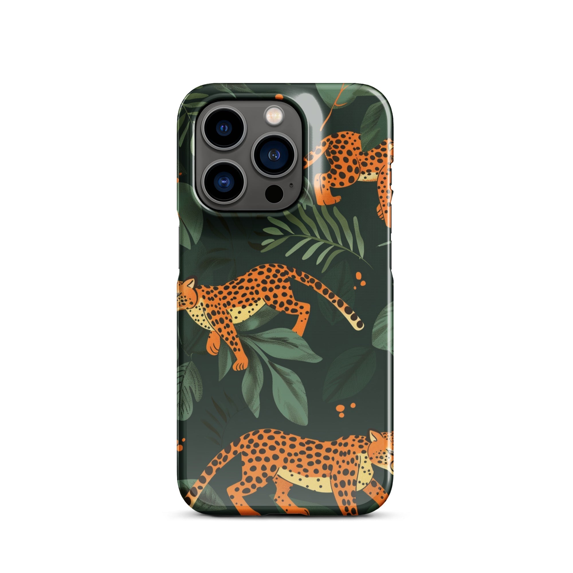 JetGirl Art Phone Case Glossy Hard Case / iPhone 14 Pro Leopard baby Phone case for iPhone