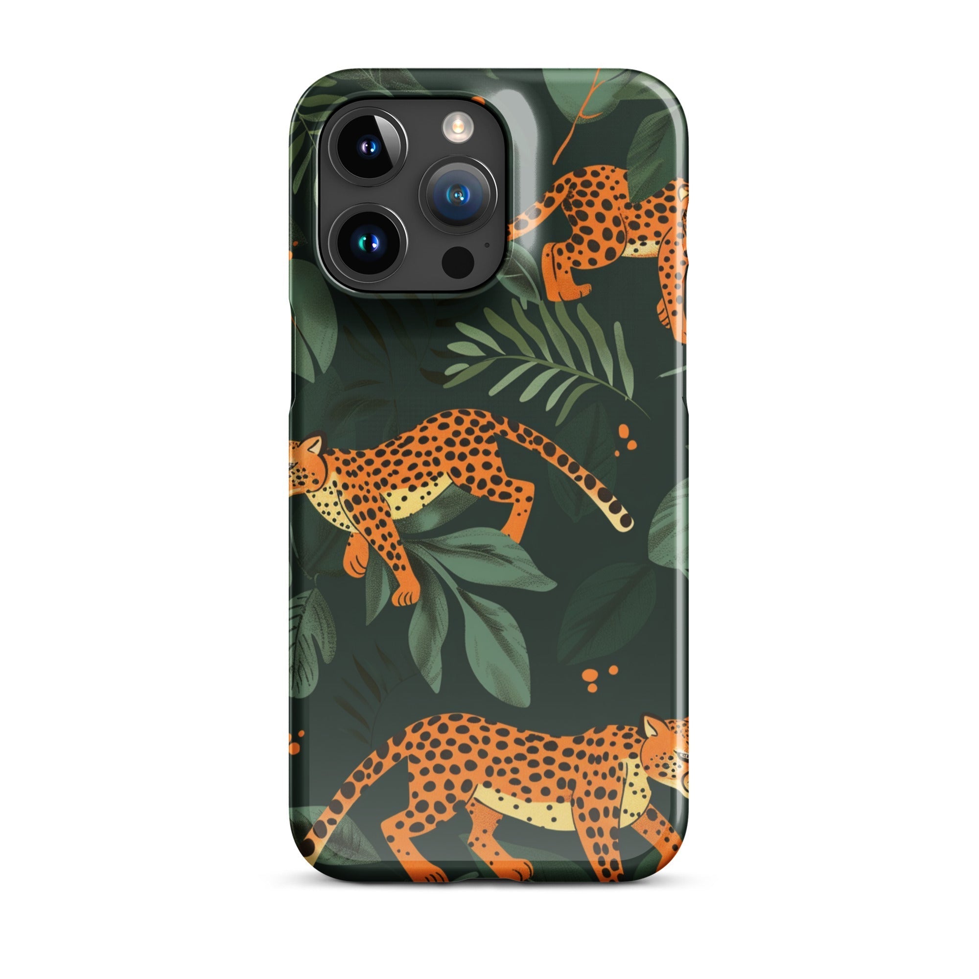 JetGirl Art Phone Case Glossy Hard Case / iPhone 15 Pro Max Leopard baby Phone case for iPhone