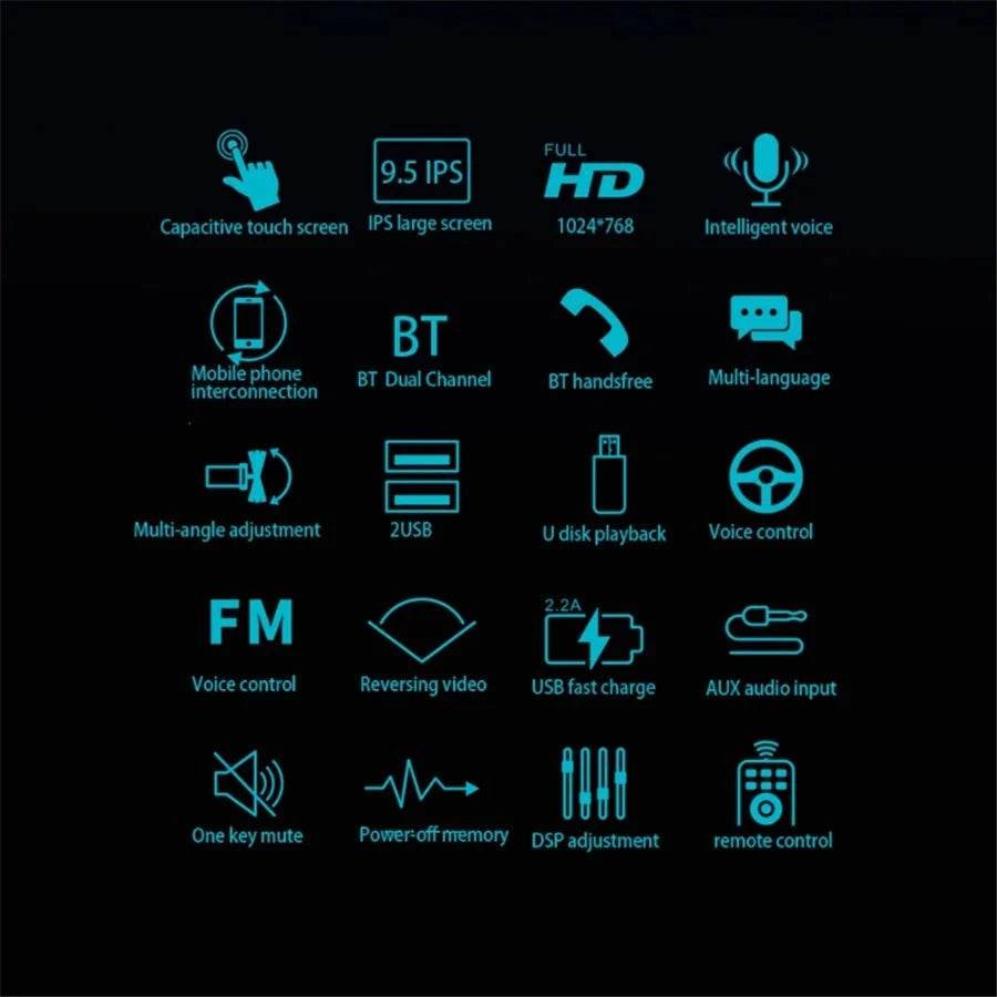 1DIN 9.5 Touchscreen Car Media Player - Nic's Electronics