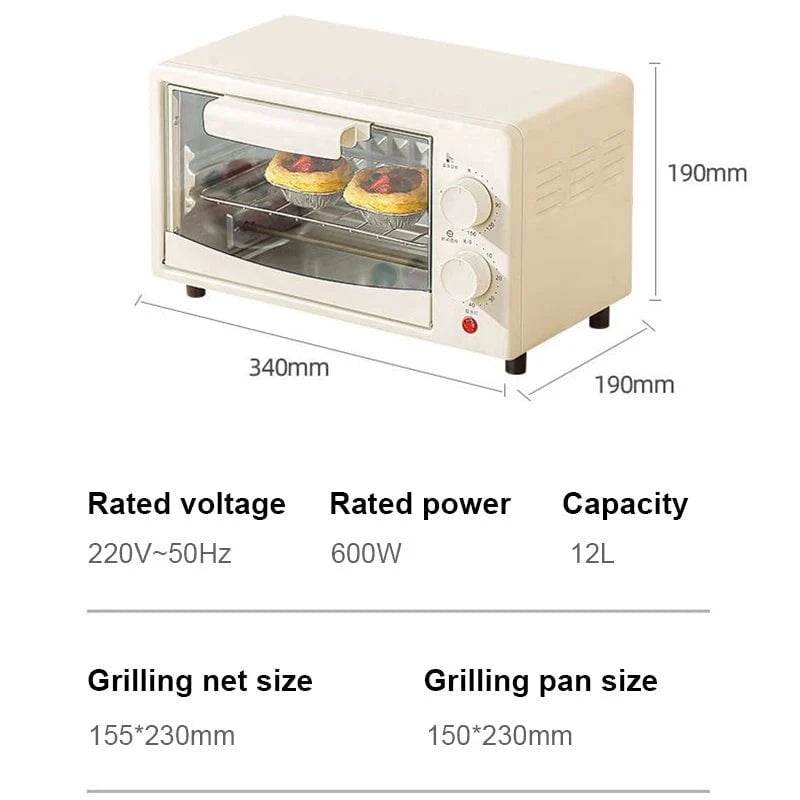 12L Mini Electric Oven for Baking & Roasting - Nic's Electronics