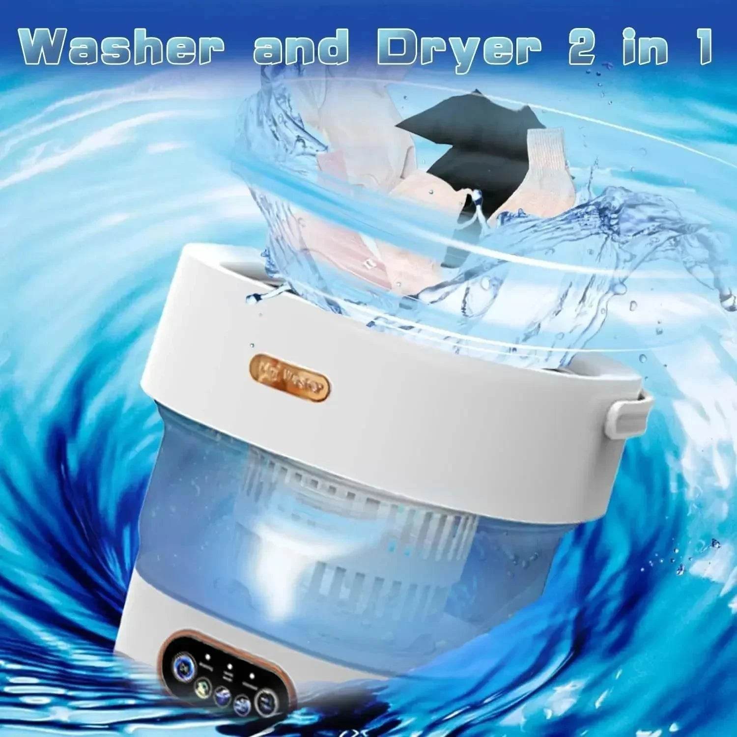 15L Foldable Portable Washing Machine with Spin Dryer - Nic's Electronics