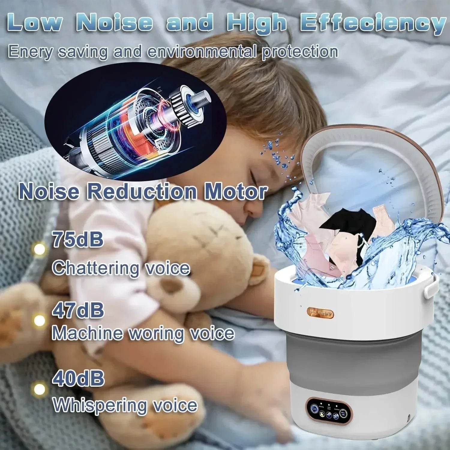 15L Foldable Portable Washing Machine with Spin Dryer - Nic's Electronics