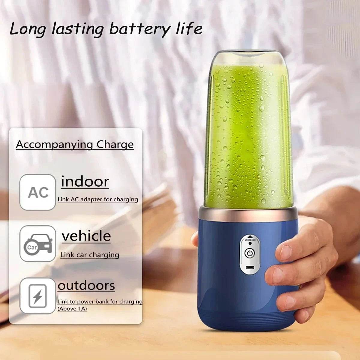 2-in-1 Portable Blender with 6 Blades & USB Charging - Nic's Electronics