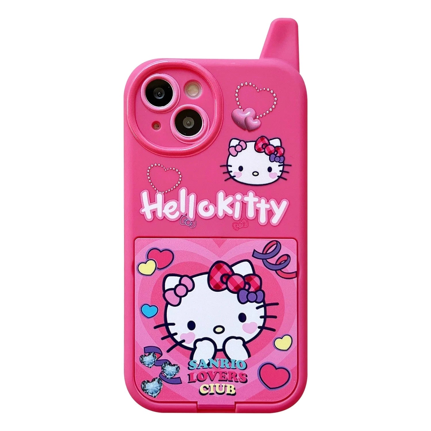 Nic's Electronics 28 / for iPhone 11 Sanrio Hello Kitty Phone Case For iPhone 16 Pro Max Invisible Mirror Stand Shockproof Hard Cover for iphone 11 12 13 14 15promax