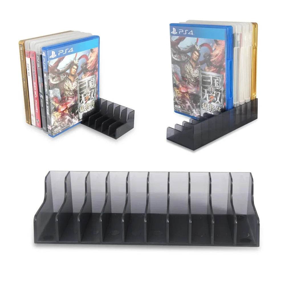 2pcs PS4 Game Disc Storage Stand – Black Hard Shell Holder for 10 Discs - Nic's Electronics