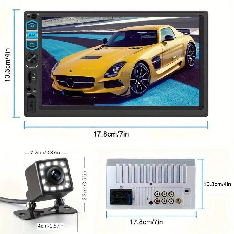 7-Inch 2DIN Car MP5 Player – HD Screen with 12LED Backup Camera & FM Radio - Nic's Electronics