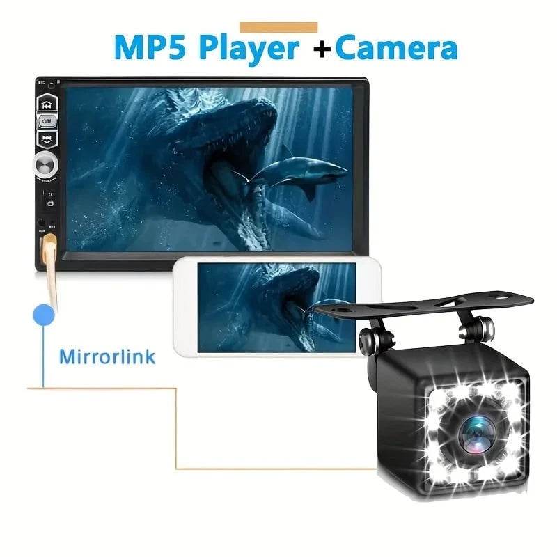 7-Inch 2DIN Car MP5 Player – HD Screen with 12LED Backup Camera & FM Radio - Nic's Electronics