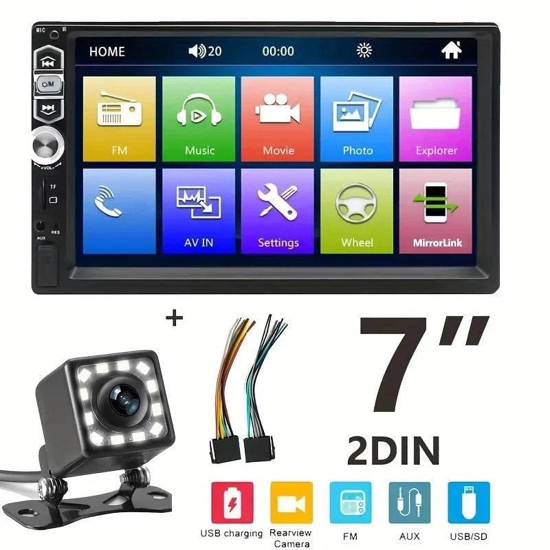 7-Inch 2DIN Car MP5 Player – HD Screen with 12LED Backup Camera & FM Radio - Nic's Electronics