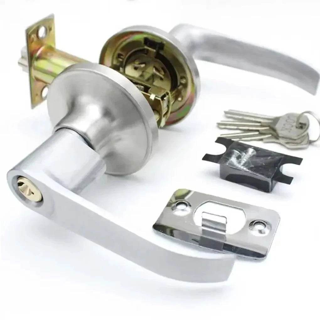 Round Door Handle Lock with Key for Bedrooms - Nic's Electronics