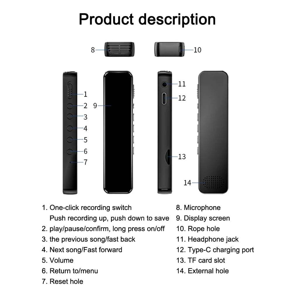 High-Quality Dictaphone with Colorful Display - Nic's Electronics