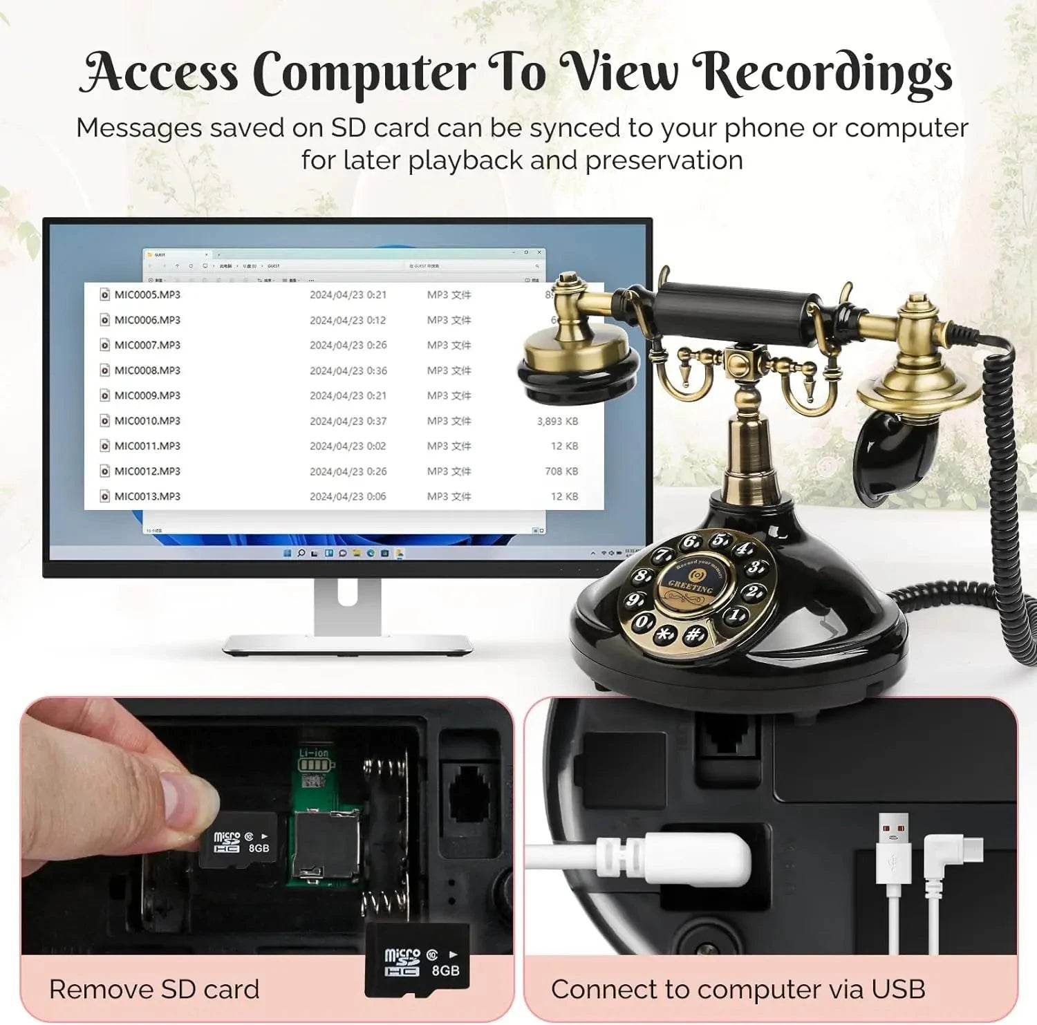 Vintage Audio Guest Book Phone for Weddings, Parties & Events - Nic's Electronics