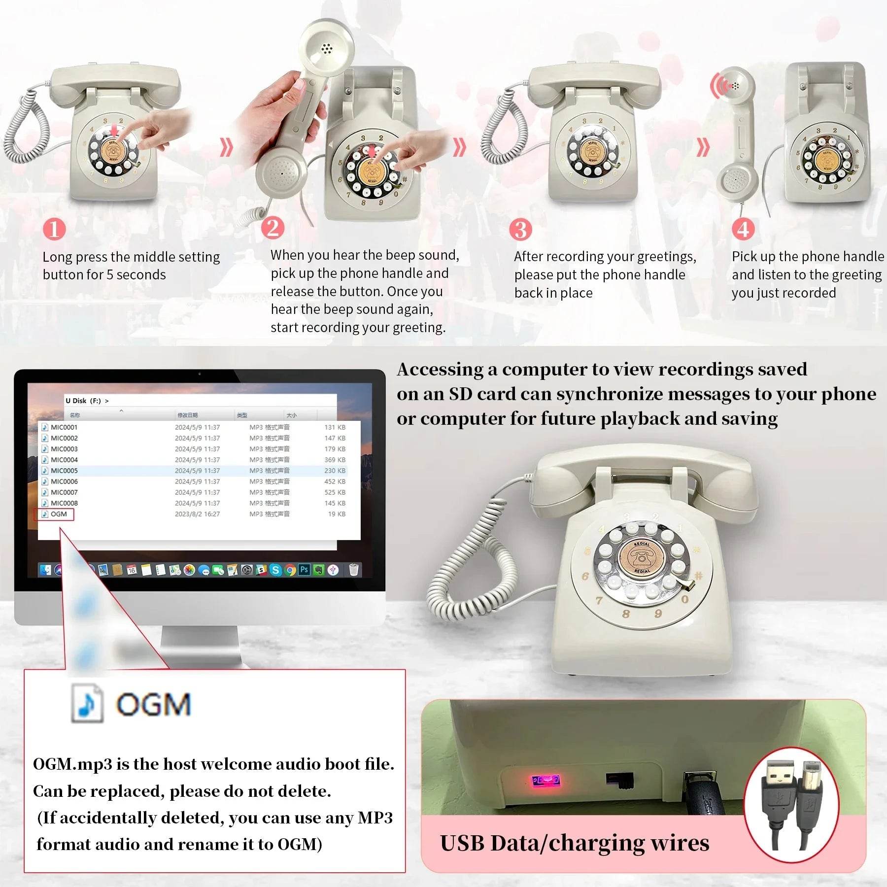 Vintage Rotary Dial Phone for Custom Voice Messages - Nic's Electronics