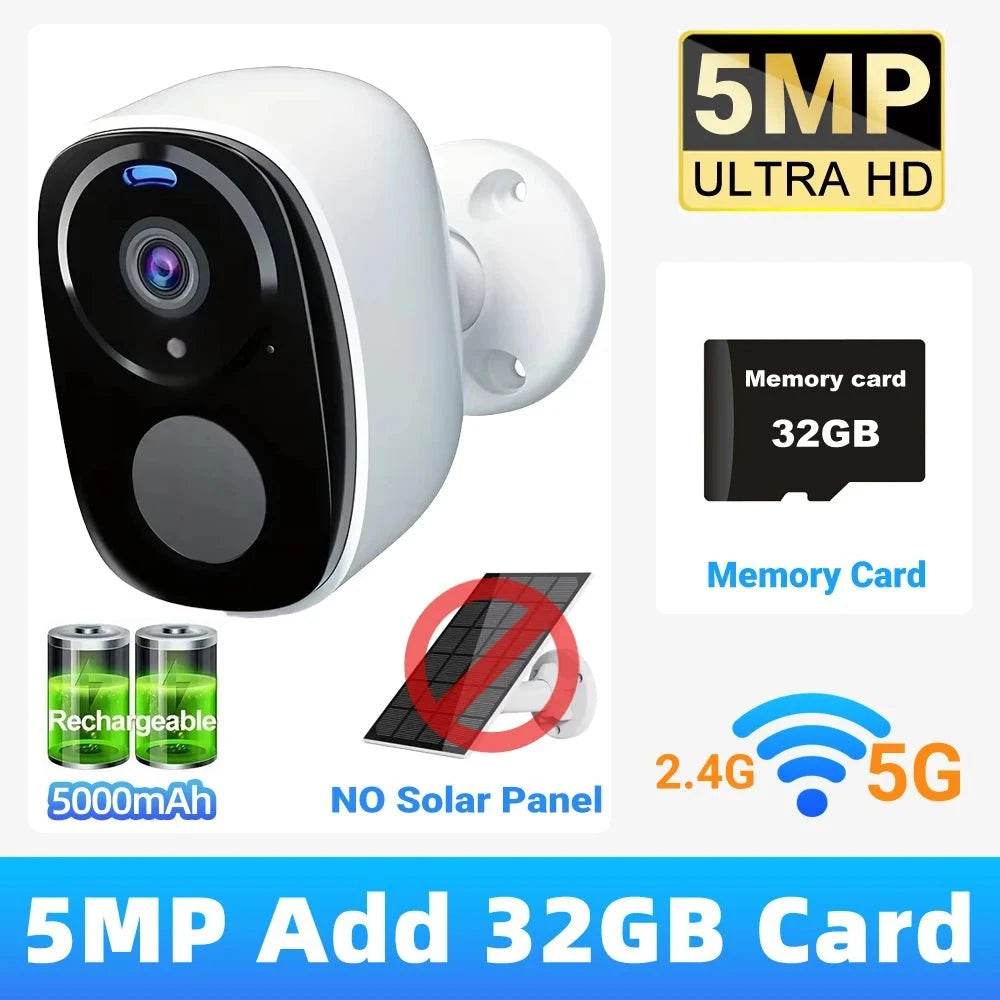 5MP 2K Solar Security Camera with 5G WiFi & Alexa - Nic's Electronics