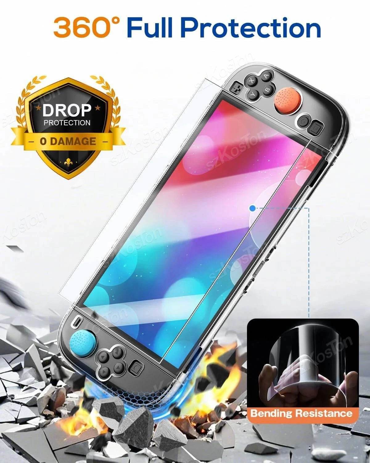 Switch 2 Accessories Bundle – Case, Cover, Screen Protector, Thumb Grips & Dust Plugs - Nic's Electronics