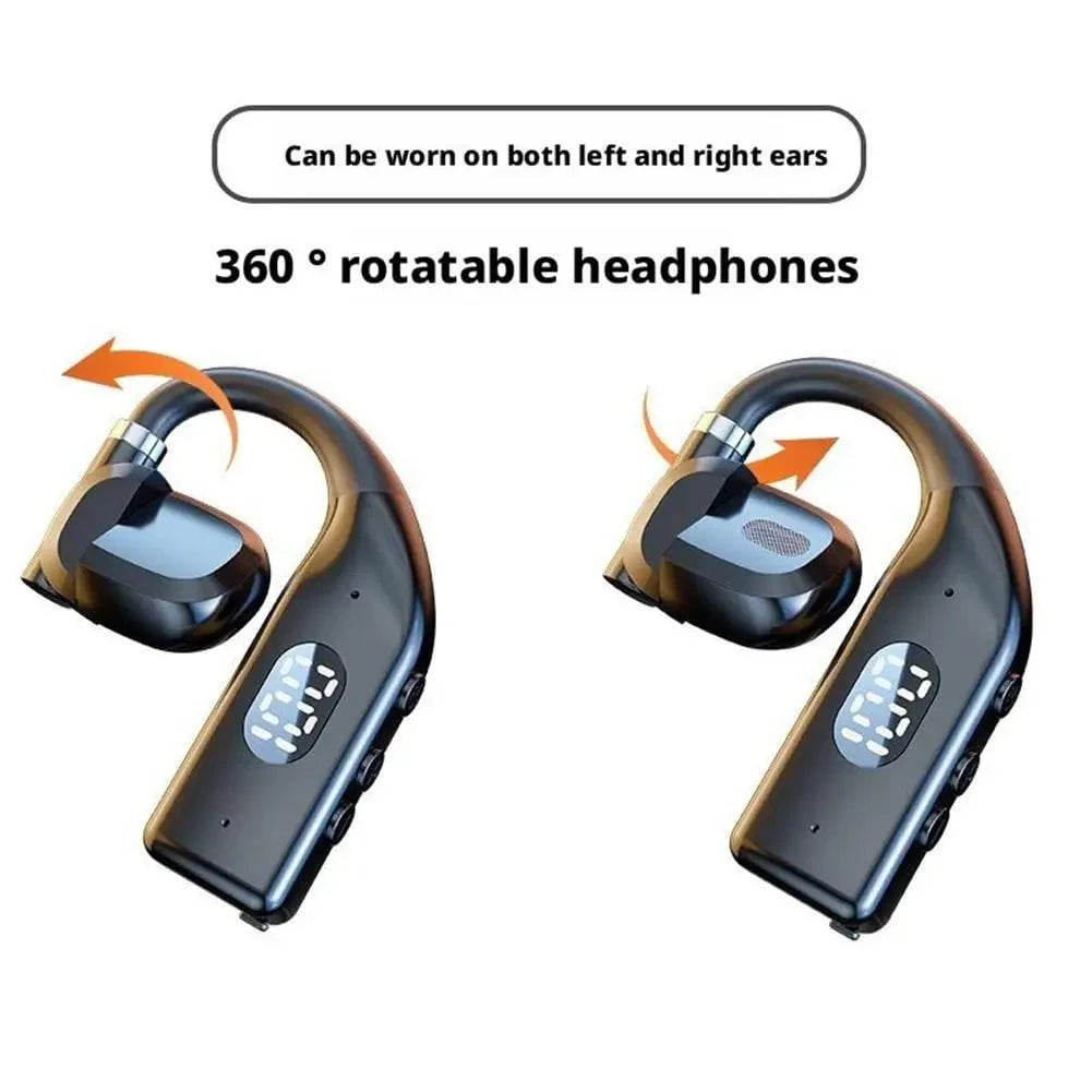 Nic's Electronics Black / CN Earhooks Bluetooth Headphones Sport Earphones Hifi Stereo Sound Wireless Earbuds Headset