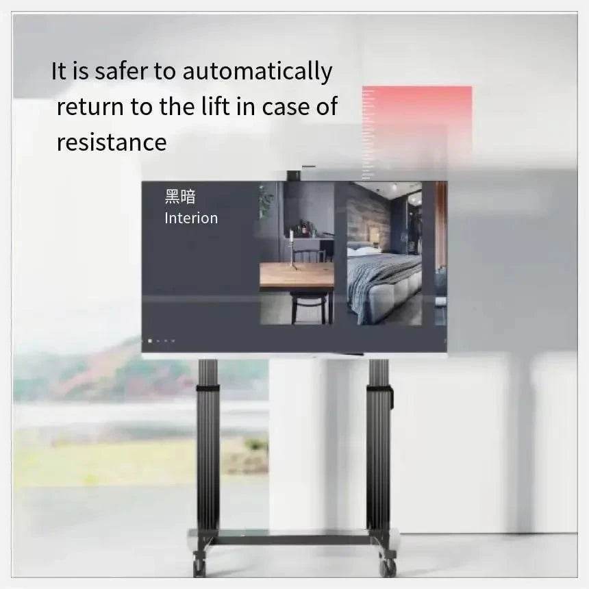 Electric Mobile TV Lift Cart with Remote for Video Conferencing - Nic's Electronics