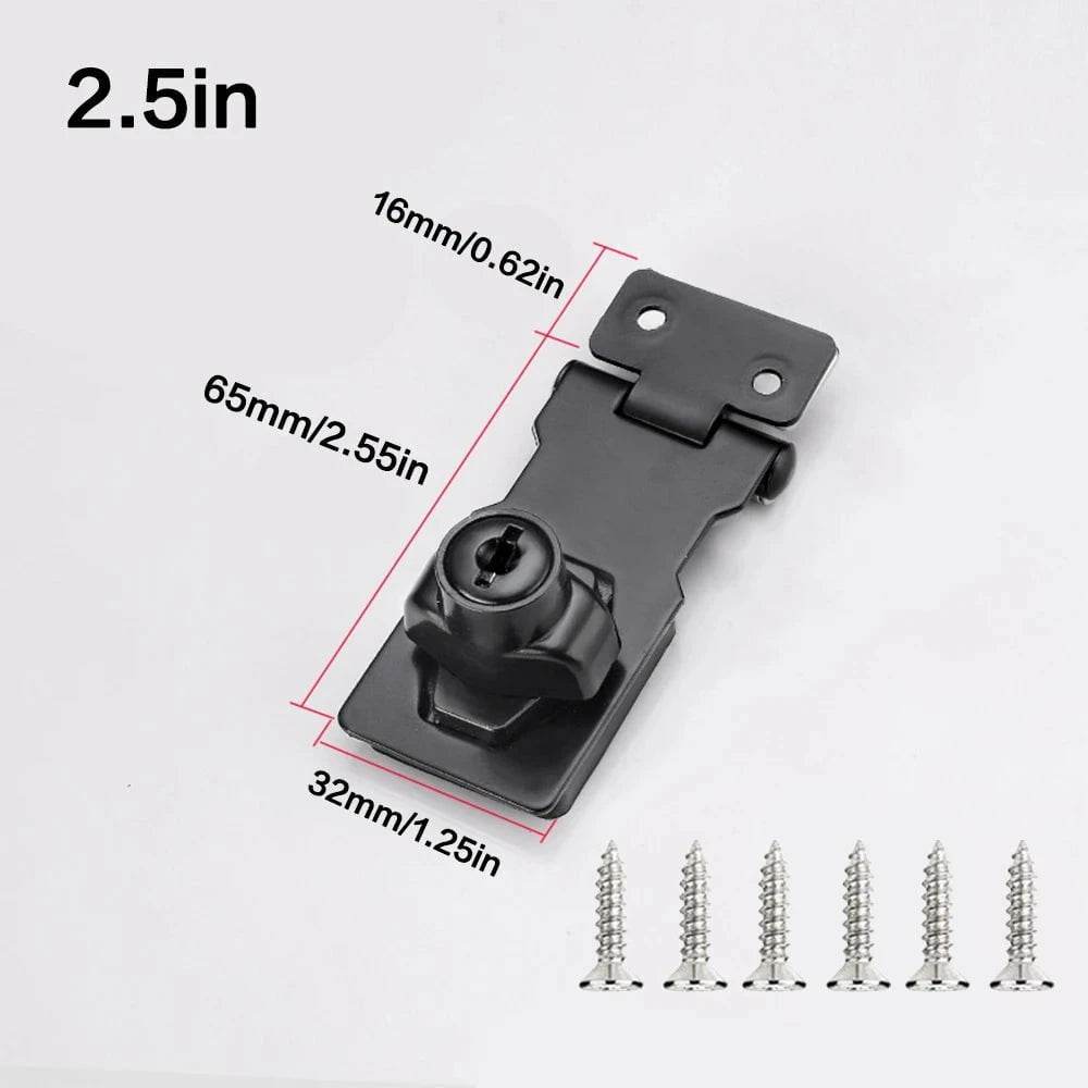 Heavy-Duty Locking Hasp with Padlock & Keys - Nic's Electronics