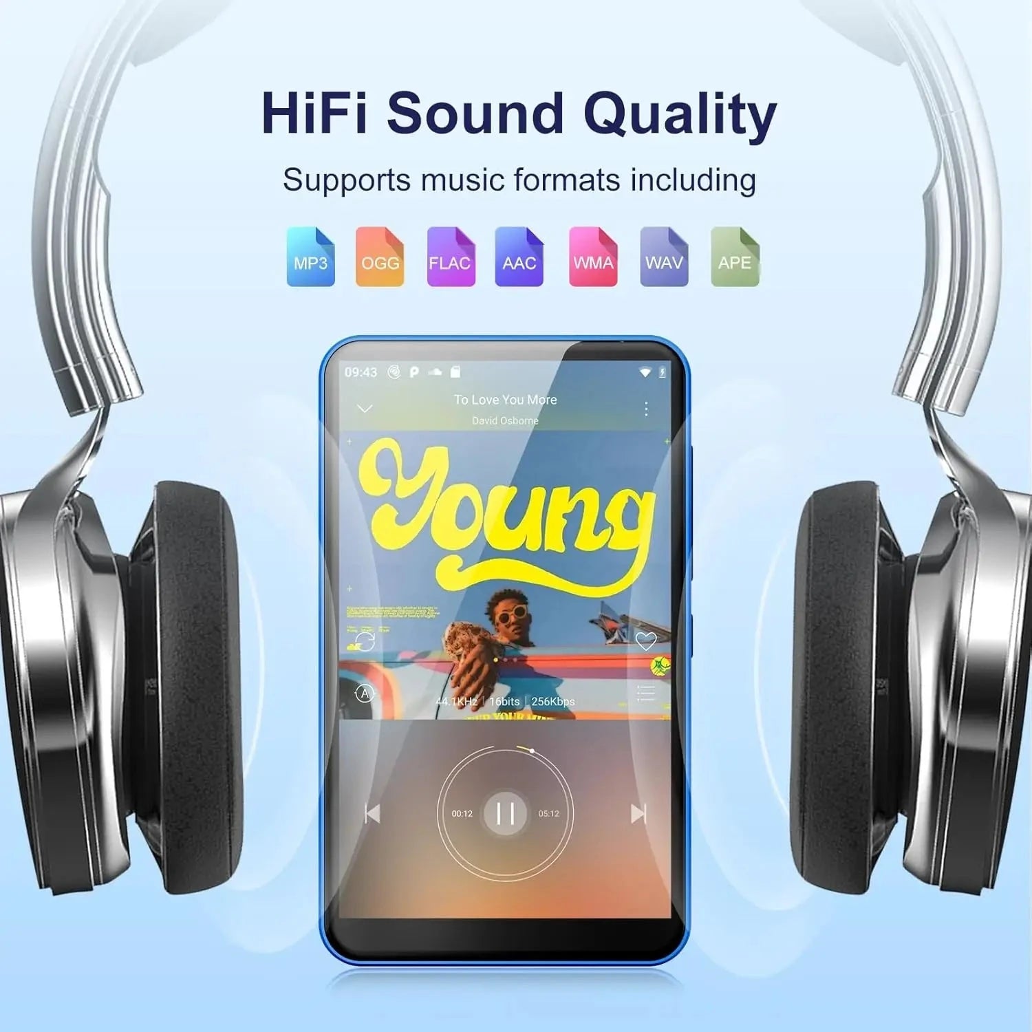 Nic's Electronics Blue / 16GB 80GB(16GB+64GB) MP3 Player with Bluetooth and WiFi, Android MP3 & MP4 Players with 4" Touchscreen and Speaker, Spotify