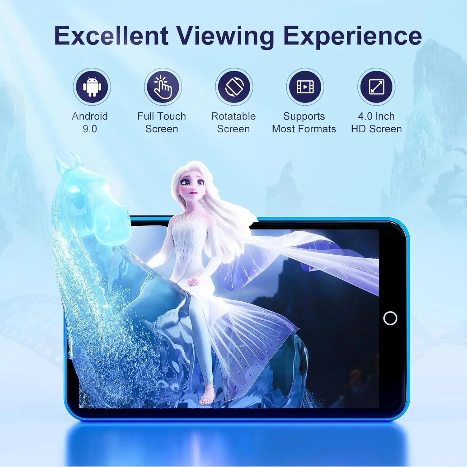 Nic's Electronics Blue / 16GB 80GB(16GB+64GB) MP3 Player with Bluetooth and WiFi, Android MP3 & MP4 Players with 4" Touchscreen and Speaker, Spotify