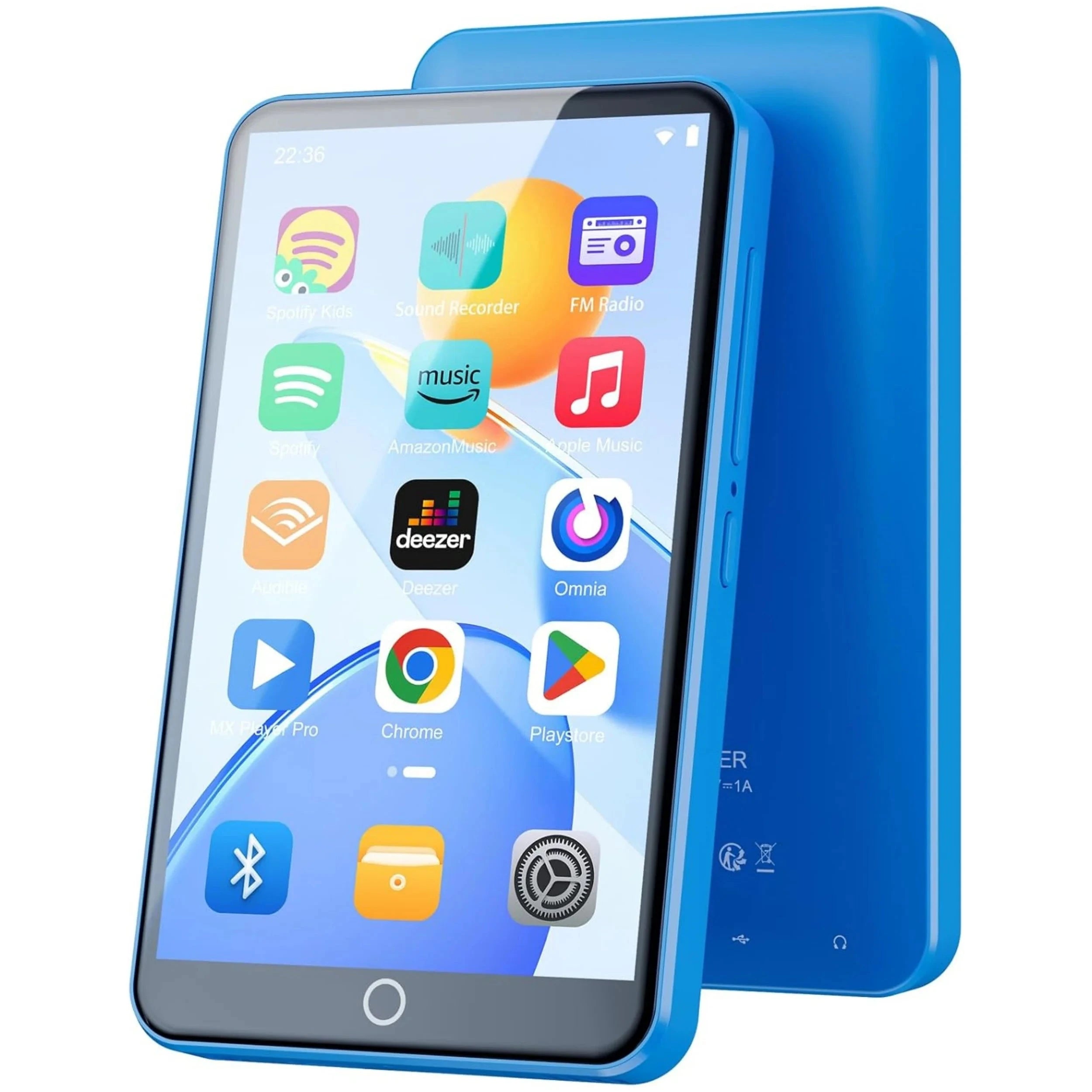 Nic's Electronics Blue / 16GB 80GB(16GB+64GB) MP3 Player with Bluetooth and WiFi, Android MP3 & MP4 Players with 4" Touchscreen and Speaker, Spotify