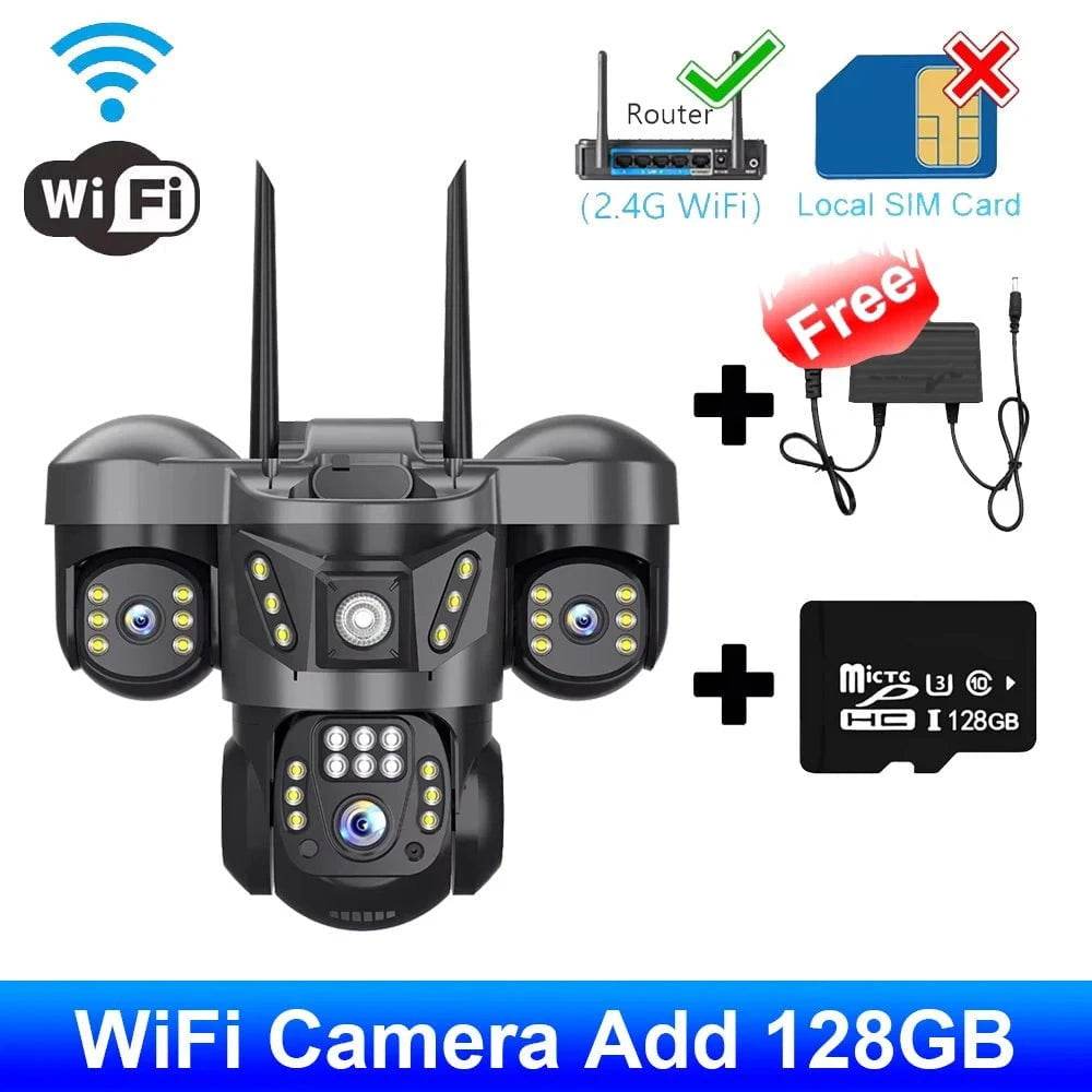 Outdoor PTZ WiFi Security Camera with 3 Lenses & 2-Way Audio - Nic's Electronics