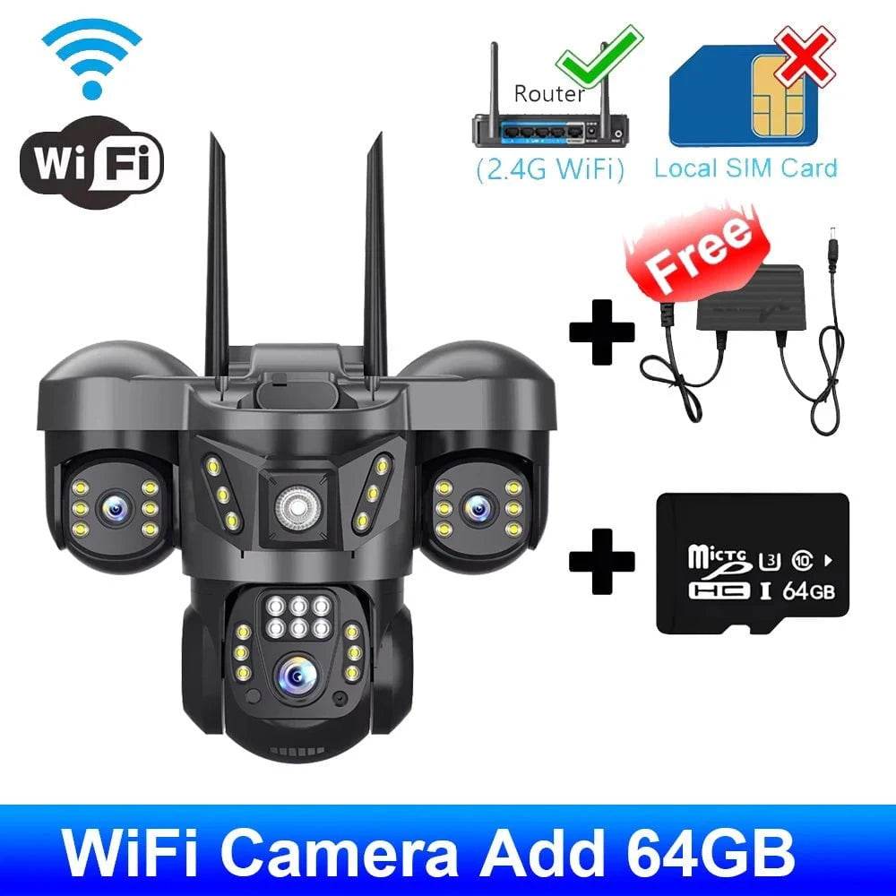 Outdoor PTZ WiFi Security Camera with 3 Lenses & 2-Way Audio - Nic's Electronics