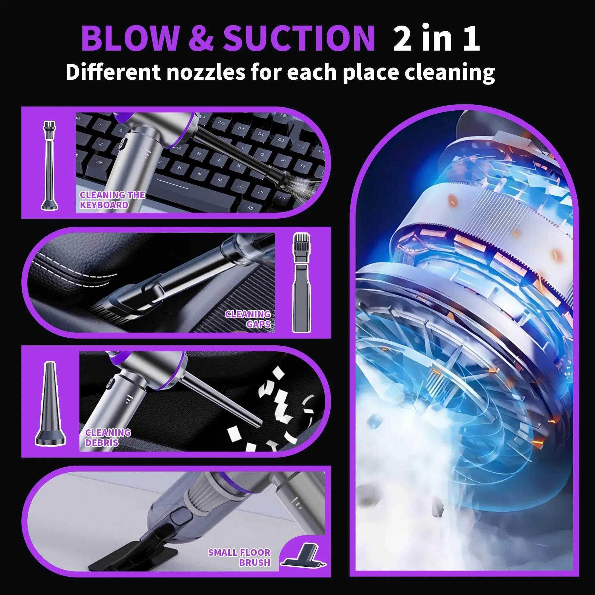 Multi-Functional Handheld Vacuum with Inflation & Deflation - Nic's Electronics