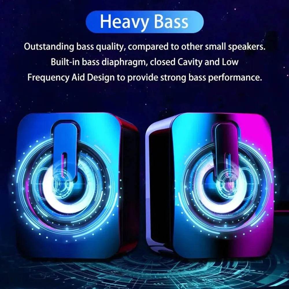 3D Surround USB Wired Computer Speakers with LED & Clear Sound Quality - Nic's Electronics