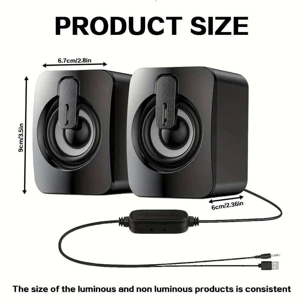 USB Wired HIFI Computer Speakers with LED Mic for Desktop PC - Nic's Electronics