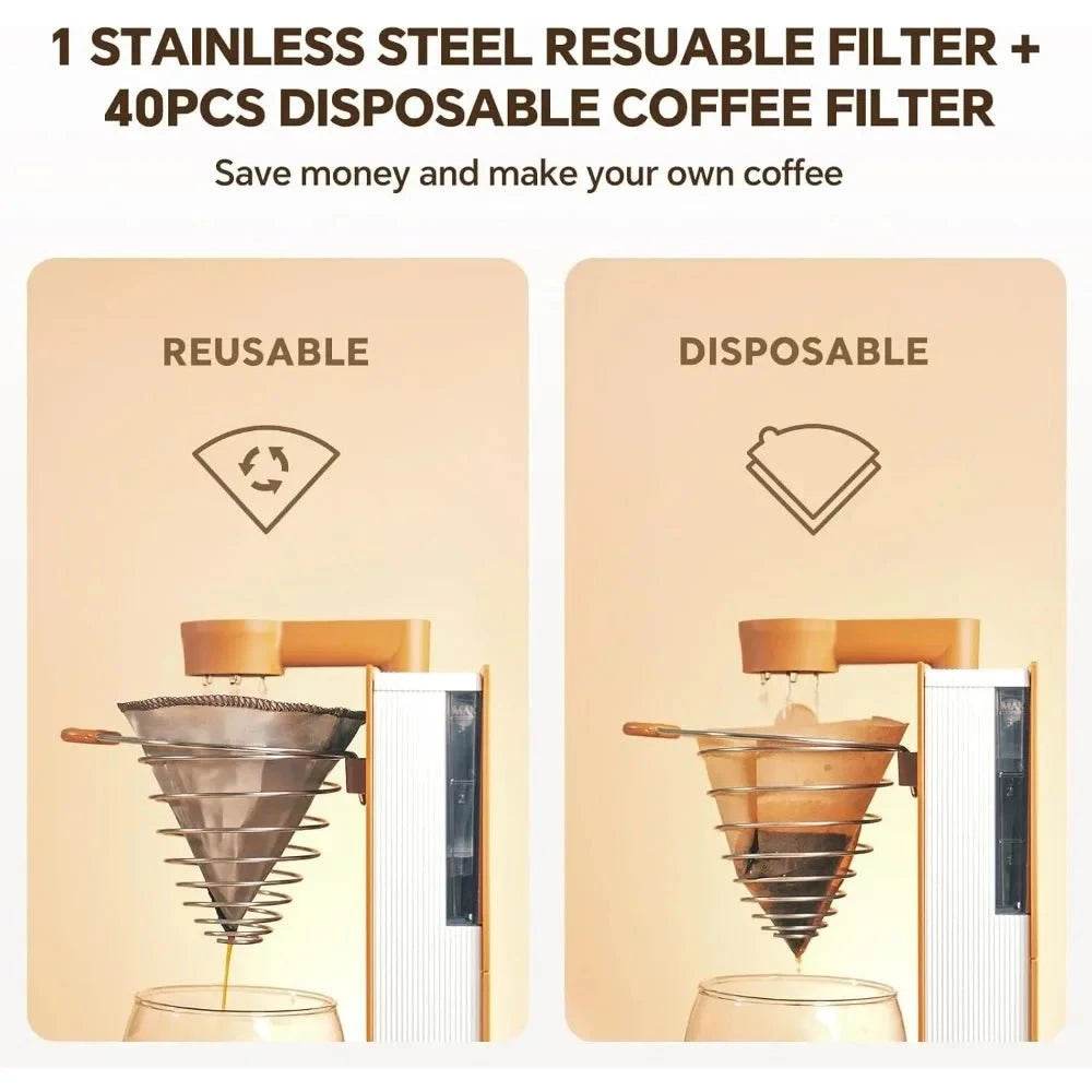 Automatic Pour-Over Coffee Maker with Reusable Filter - Nic's Electronics