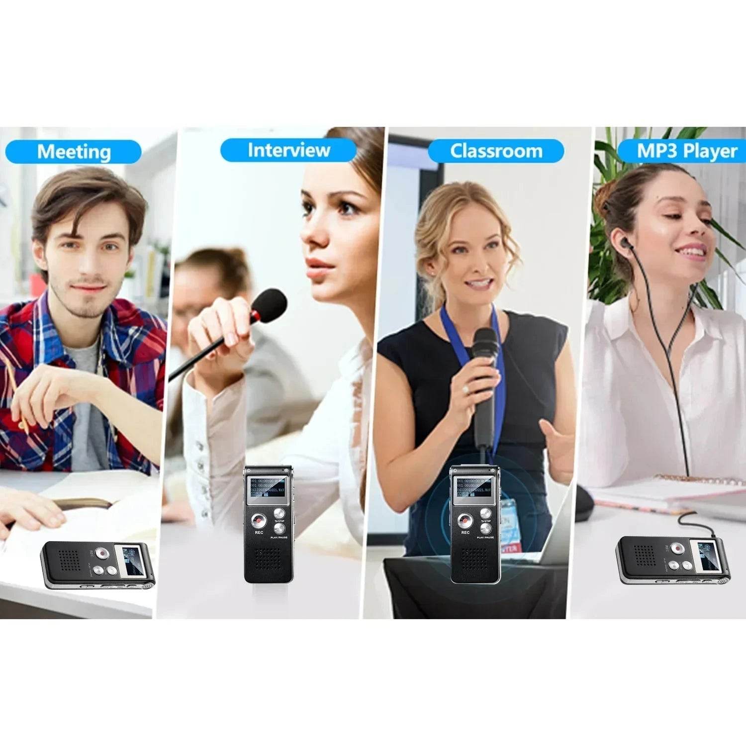 Mini Digital Voice Activated Recorder with MP3 & USB for Lectures - Nic's Electronics
