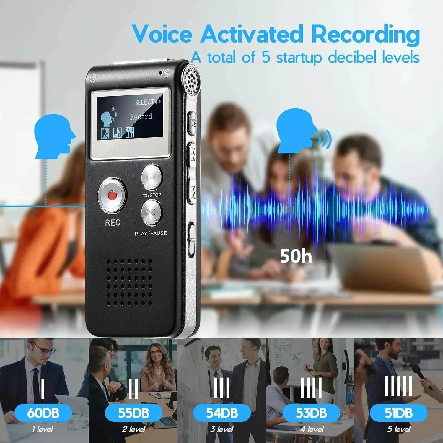 Mini Digital Voice Activated Recorder with MP3 & USB for Lectures - Nic's Electronics