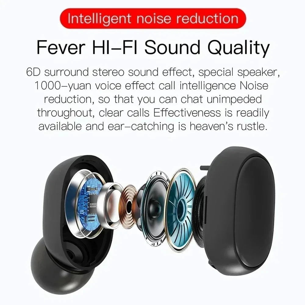 Nic's Electronics E6S Wireless Bluetooth Earphones TWS Bluetooth Headset Wireless Earbuds Noise Cancelling Earphones with Microphone Headphones
