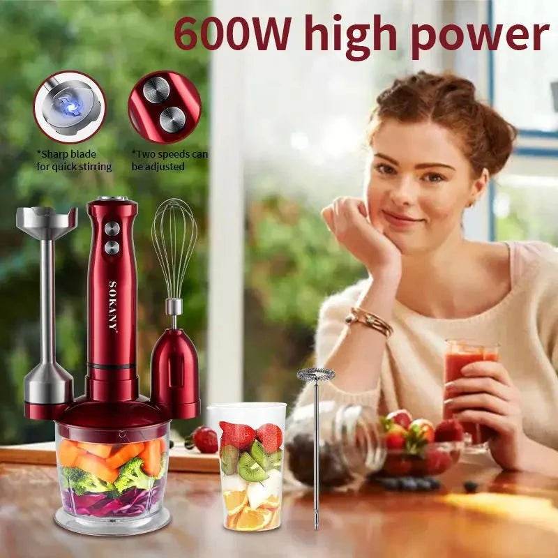 5-in-1 600W Immersion Blender with Whisk & Milk Frother - Nic's Electronics