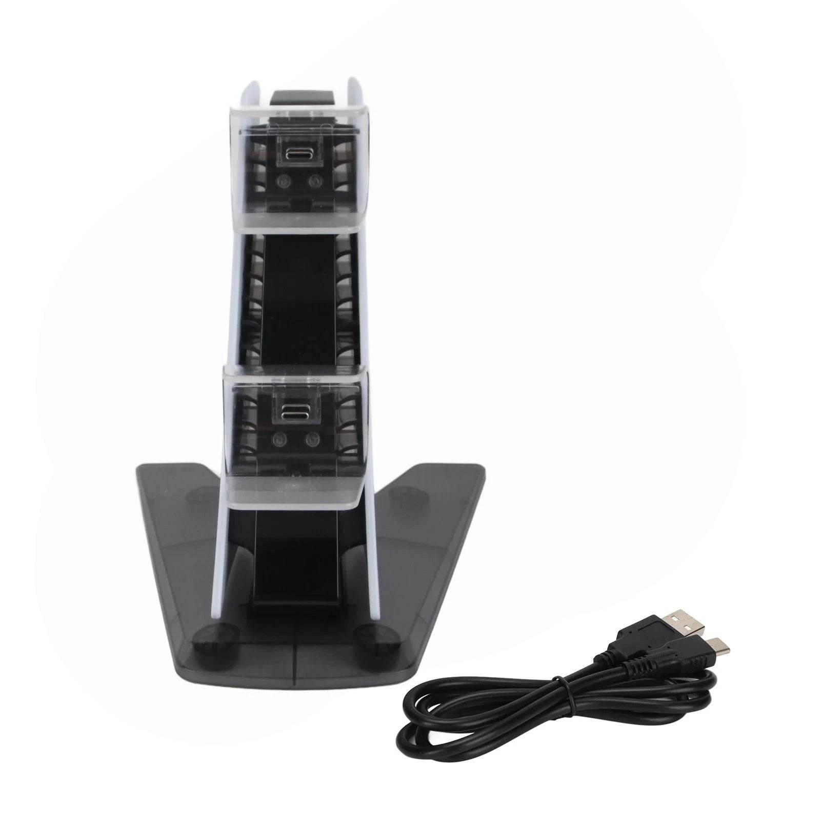 PS5 Dual Controller Charging Station with LED Lights - Nic's Electronics