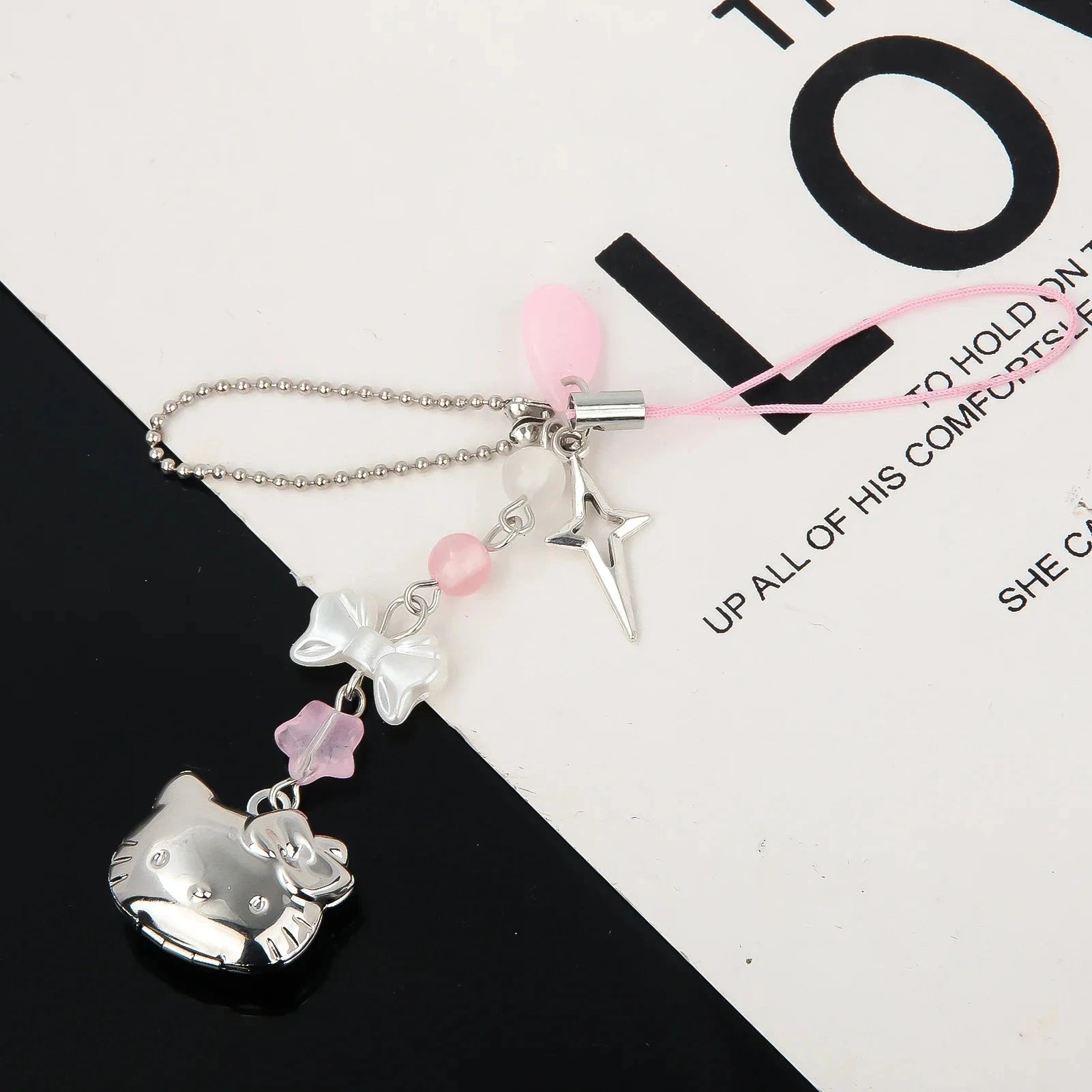Nic's Electronics Hello Kitty Hello Kitty Cell Phone Rope Chain Sanrio Anime Pendant Handmade Beads Strand Choker Bracelets Dangle DIY Jewelry Accessories Toy