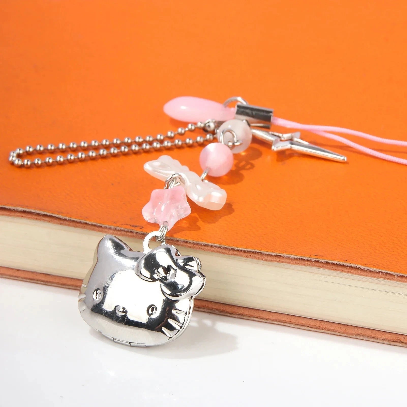 Nic's Electronics Hello Kitty Hello Kitty Cell Phone Rope Chain Sanrio Anime Pendant Handmade Beads Strand Choker Bracelets Dangle DIY Jewelry Accessories Toy