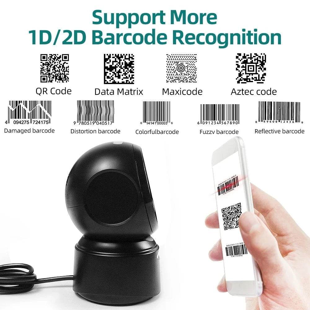 High-Speed Desktop Barcode Scanner | USB Omnidirectional - Nic's Electronics