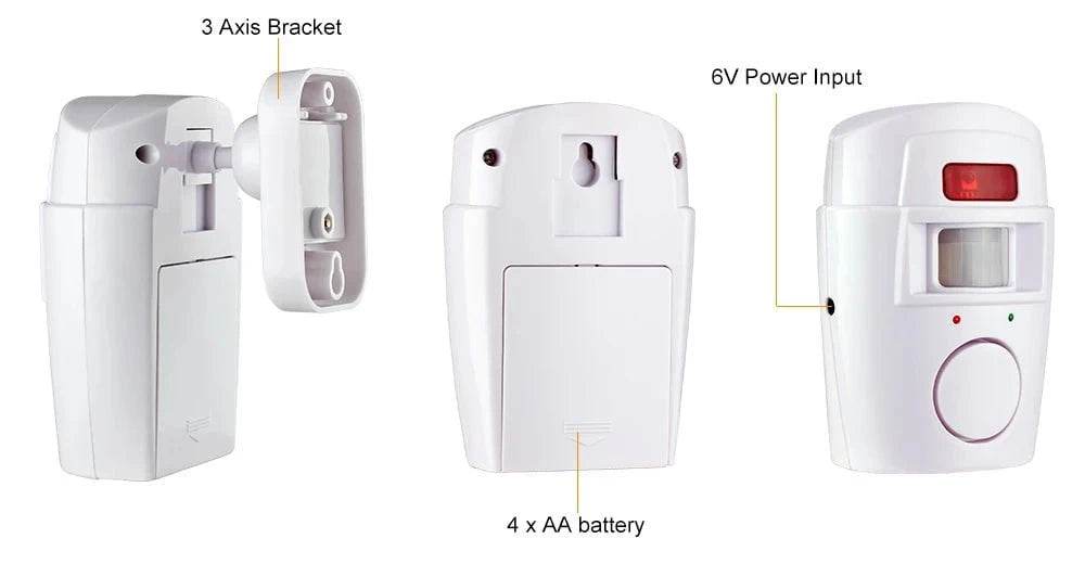 PIR Motion Sensor Alarm with 105dB Siren & 2 Remotes - Nic's Electronics