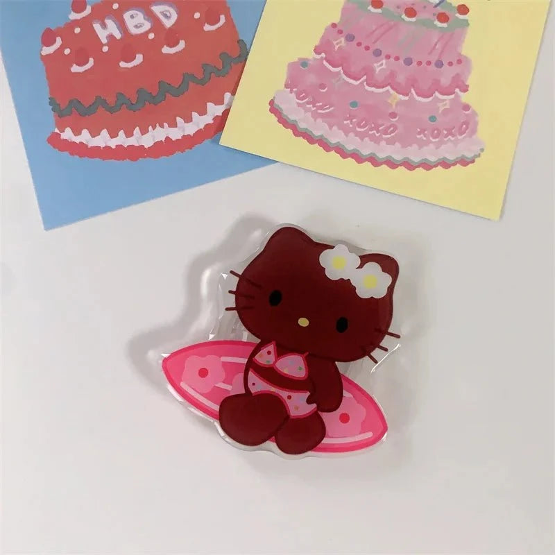 Nic's Electronics HP01 Sanrio Mobile Phone Bracket Cute Hello Kitty Kuromi Melody Telescopic Folding Paste Finger Buckle Iphone Accessories Gift