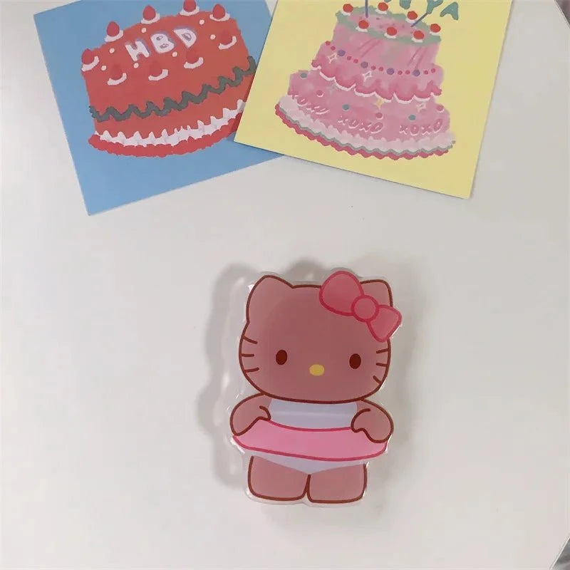Nic's Electronics HP05 Sanrio Mobile Phone Bracket Cute Hello Kitty Kuromi Melody Telescopic Folding Paste Finger Buckle Iphone Accessories Gift
