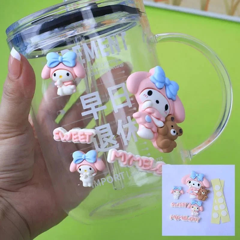 Nic's Electronics Kawaii Sanrio Phone Case DIY Accessories Hello Kitty Culomi Melody Cinnamon Dog 3D Resin Water Cup Decoration Accessories