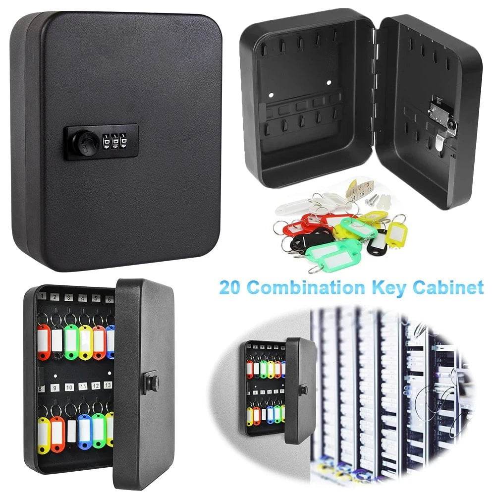 Key Storage Lock Box with 20 Hooks & Combination Lock - Nic's Electronics