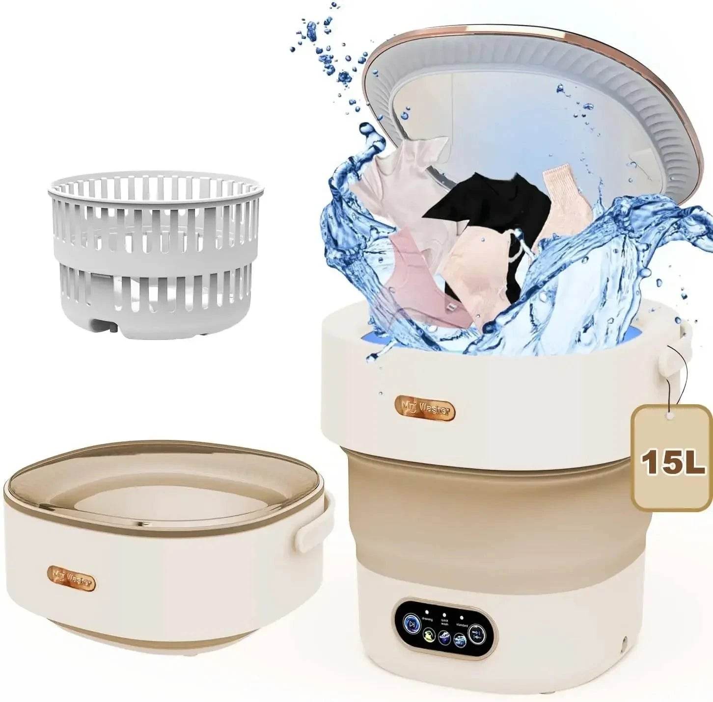 15L Portable Collapsible Washer with Spin Dryer - Nic's Electronics