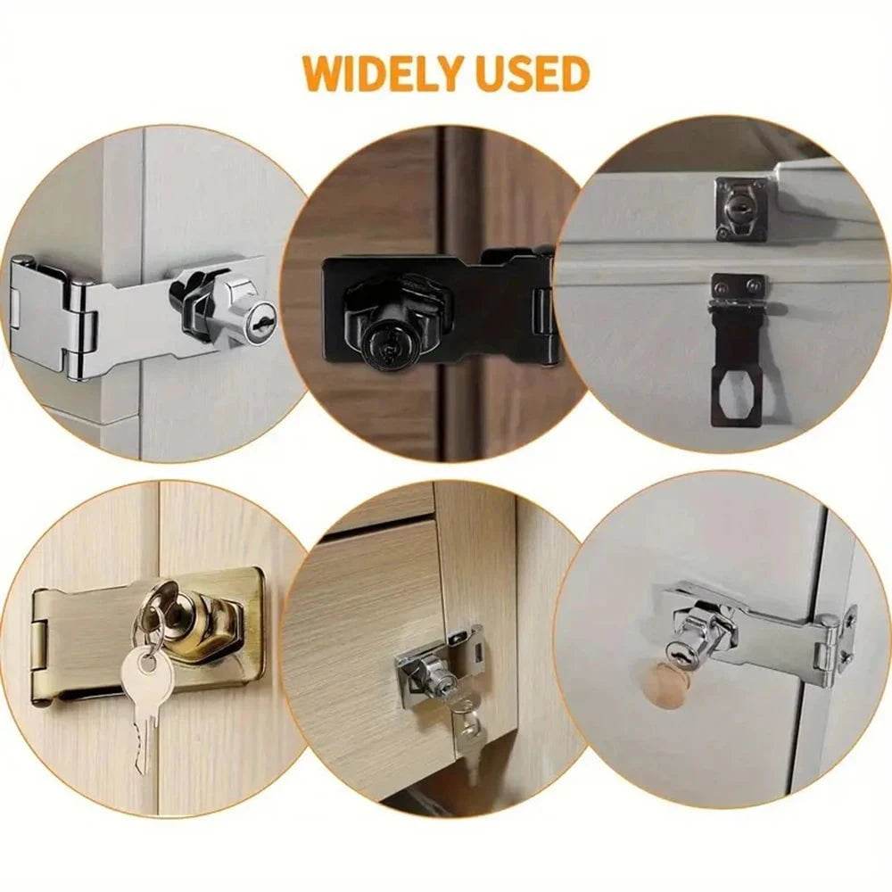 Heavy-Duty Locking Hasp with Padlock & Keys - Nic's Electronics