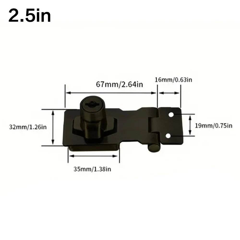 Heavy-Duty Locking Hasp with Padlock & Keys - Nic's Electronics