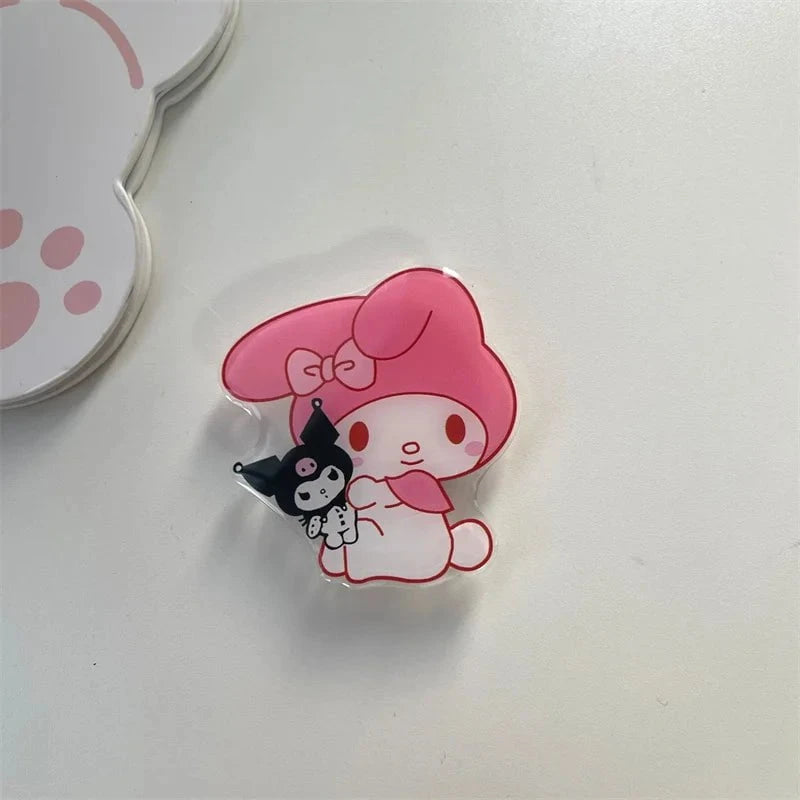 Nic's Electronics MLD01 Sanrio Mobile Phone Bracket Cute Hello Kitty Kuromi Melody Telescopic Folding Paste Finger Buckle Iphone Accessories Gift