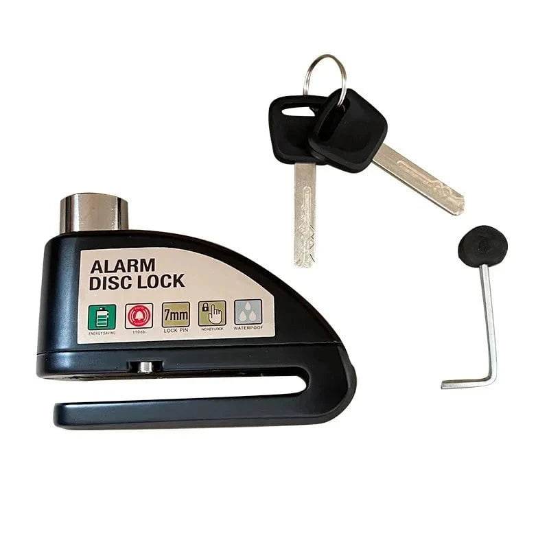 Motorcycle Alarm Disc Brake Lock with Bag & Reminder Rope - Nic's Electronics