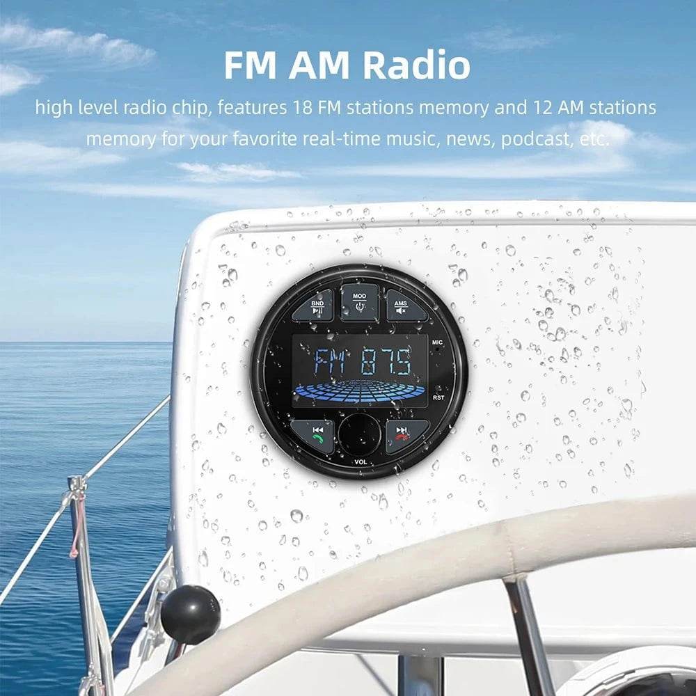 2025 Marine Boat Radio Stereo – AM/FM, Bluetooth, MP3/MP4, AUX for ATV/UTV - Nic's Electronics