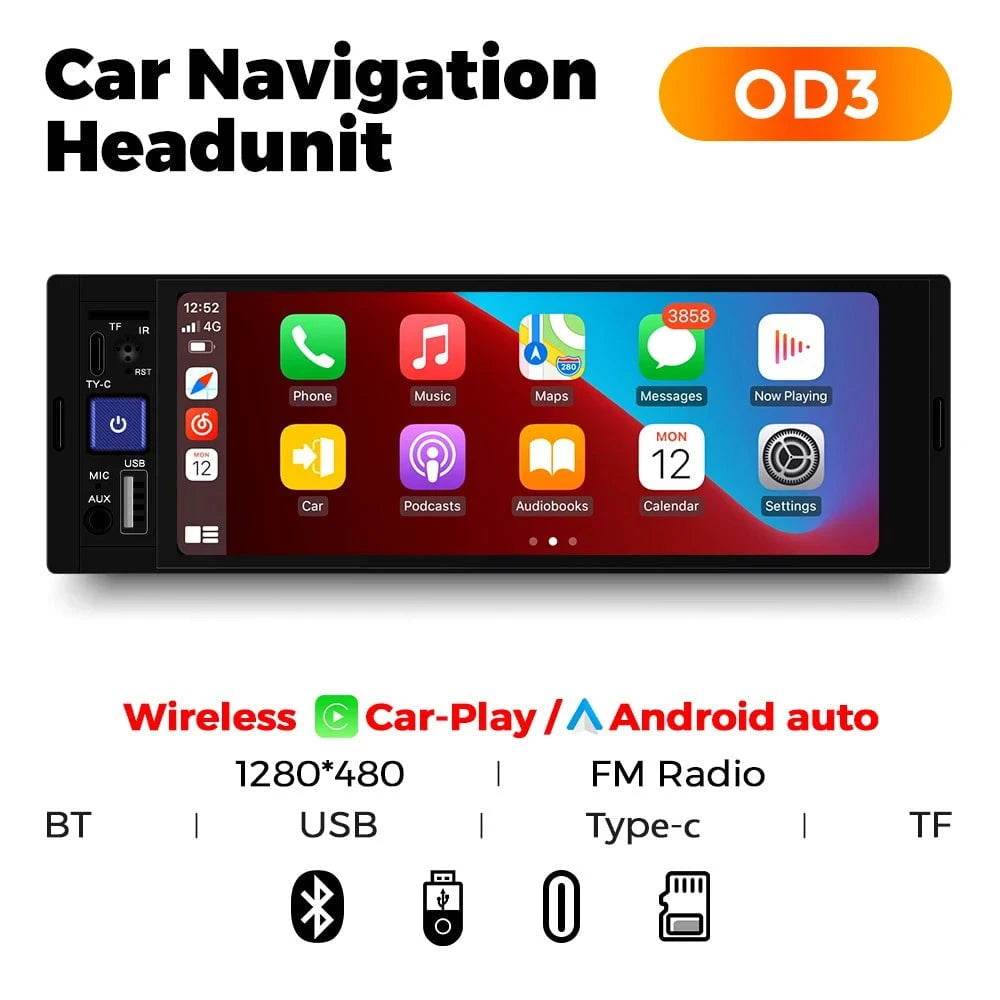NaviFly 6.86 1DIN MP5 Car Stereo – Wireless CarPlay, Android Auto & BT - Nic's Electronics